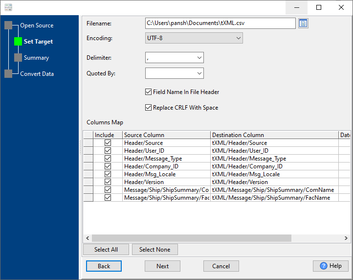 Convert XML to CSV with node path as header - set CSV