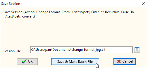 Batch Convert Image Files - save to session file