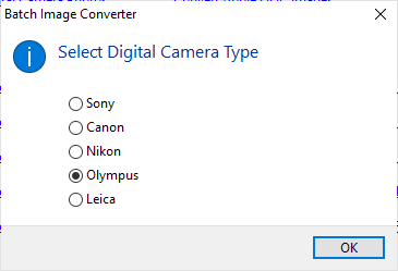 Batch convert Olympus ORF images to jpg - Choose Olympus