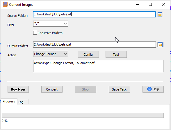 Batch convert images to PDF files - convert form