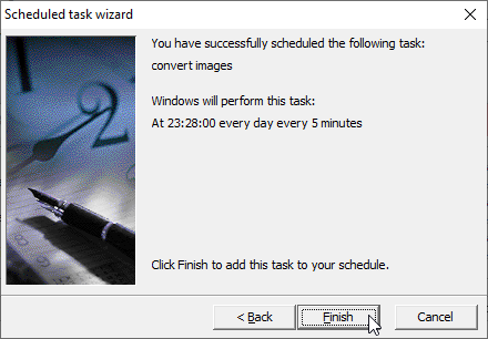 Batch Convert Image Files - scheduled task summary