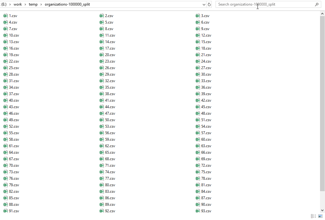 Split big CSV file - small files