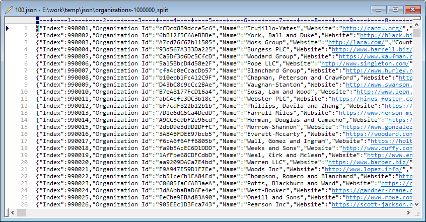 Split big NDJSON file - small files