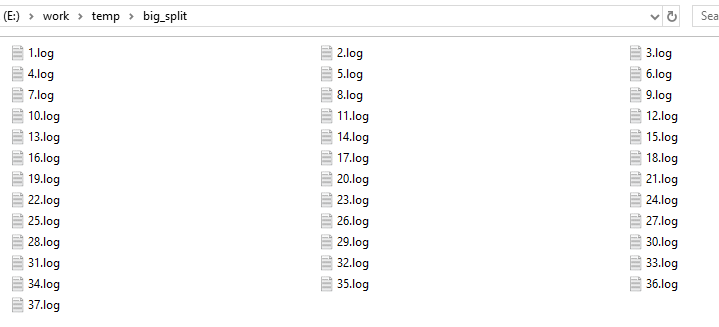 Split big LOG file - small files