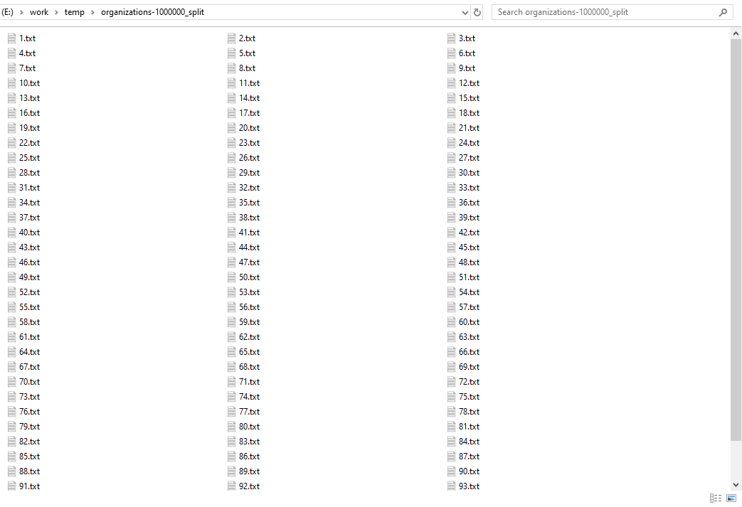 Split big TXT file - small files