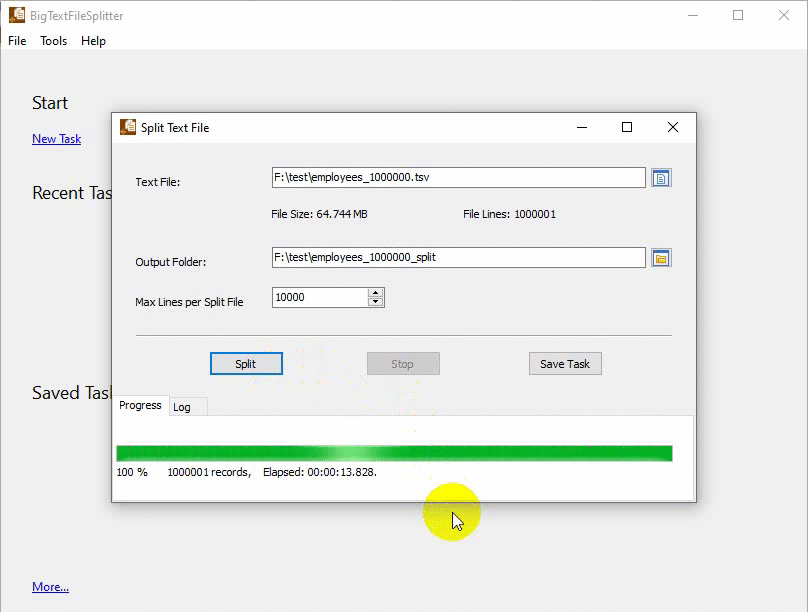 split large TSV file in Windows - split