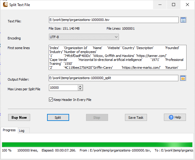 split large TSV file - split