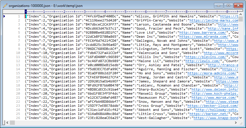 Split big JSONL file - view the source JSONL file