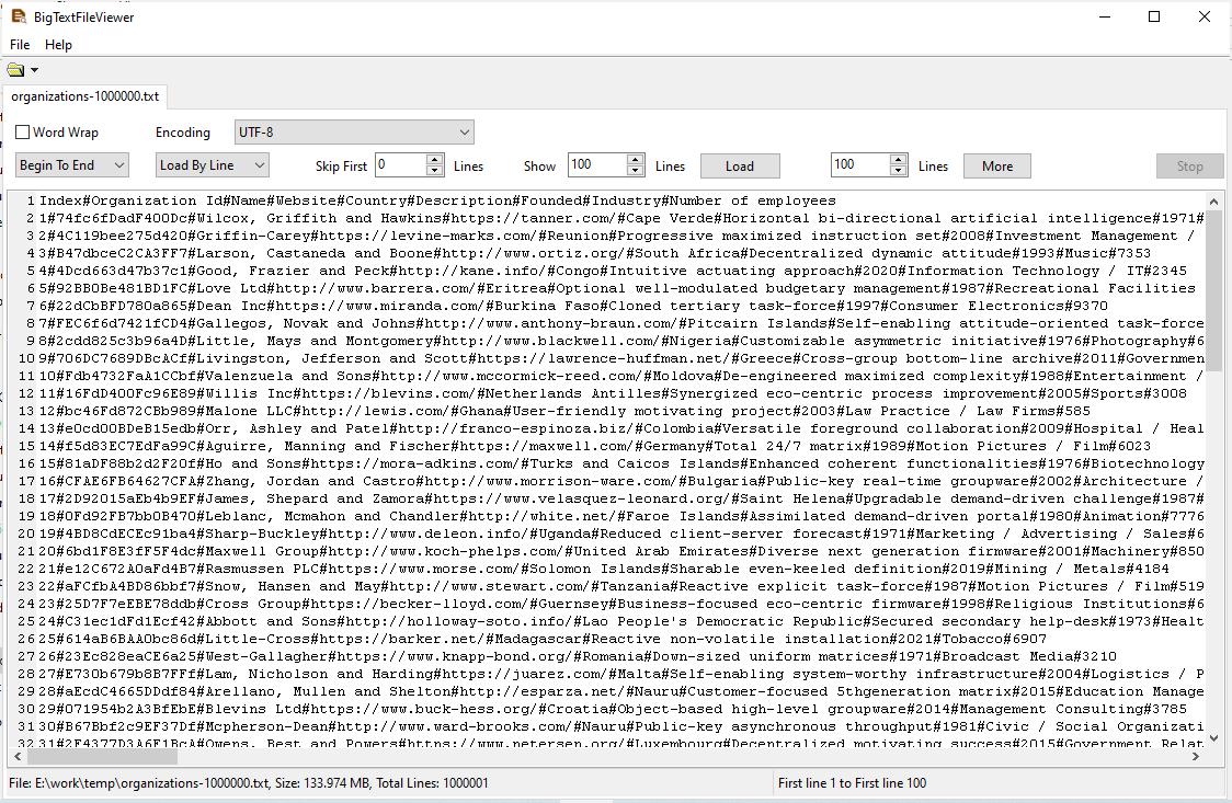 Split big TXT file - view the source txt file