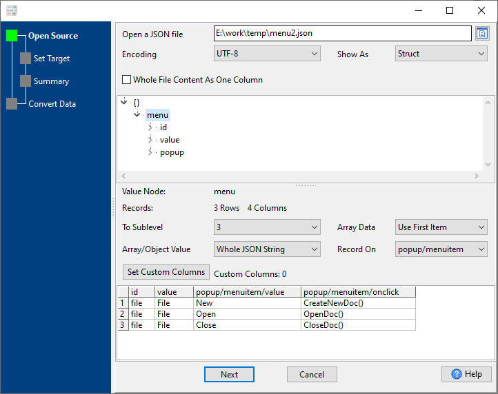 convert nested json to csv