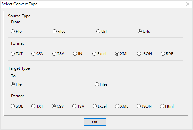 Convert Data from URL list - select from urls