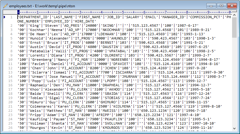 TXT to SQL converter - source TXT file