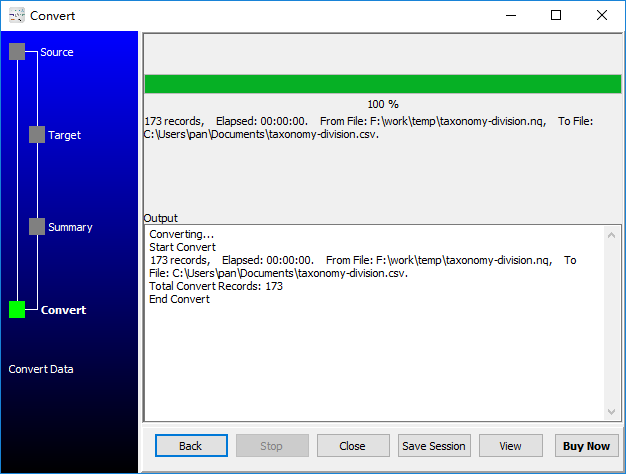 convert RDF N-Quads file to Csv file - convert to Csv file