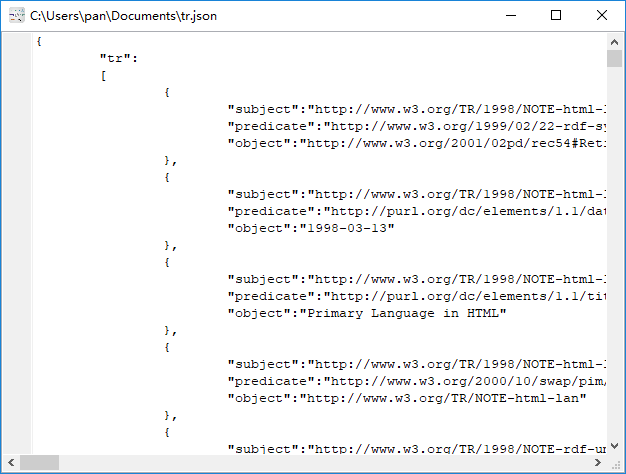 convert XML format RDF file to JSON file - view  JSON file