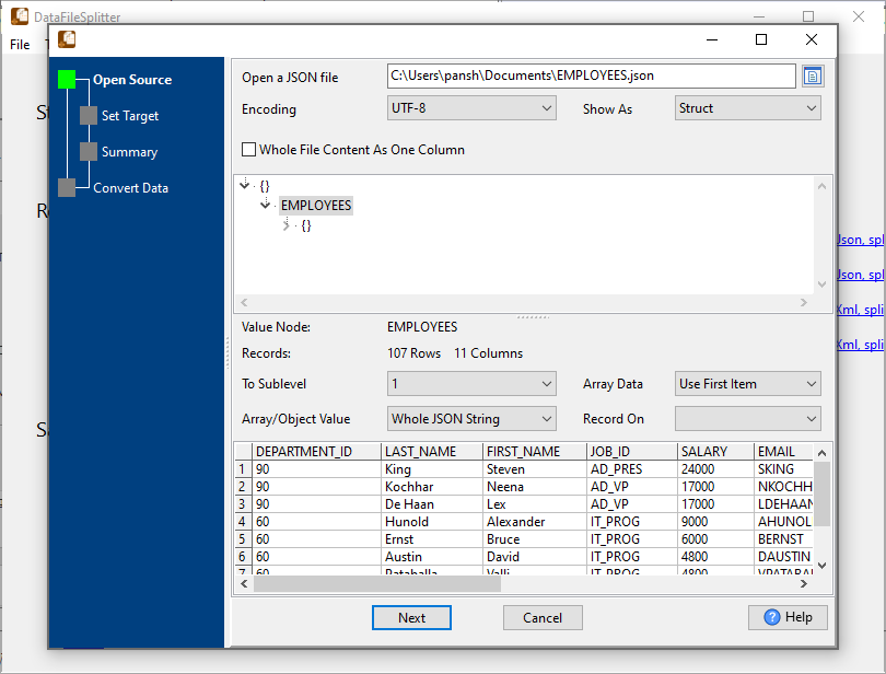 Split Big Data File to Smaller Files - split by task