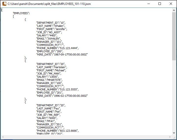 Split Big Data File to Smaller Files - view