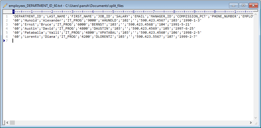 Split big TXT file by column value - view a result txt file