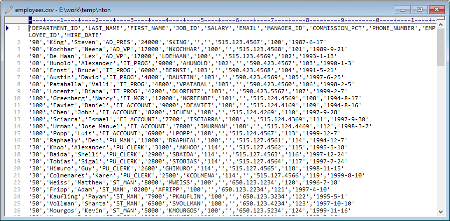 Split big CSV file by column value - view the source csv file