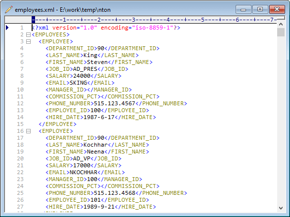 Split big XML file by column value - view the source xml file