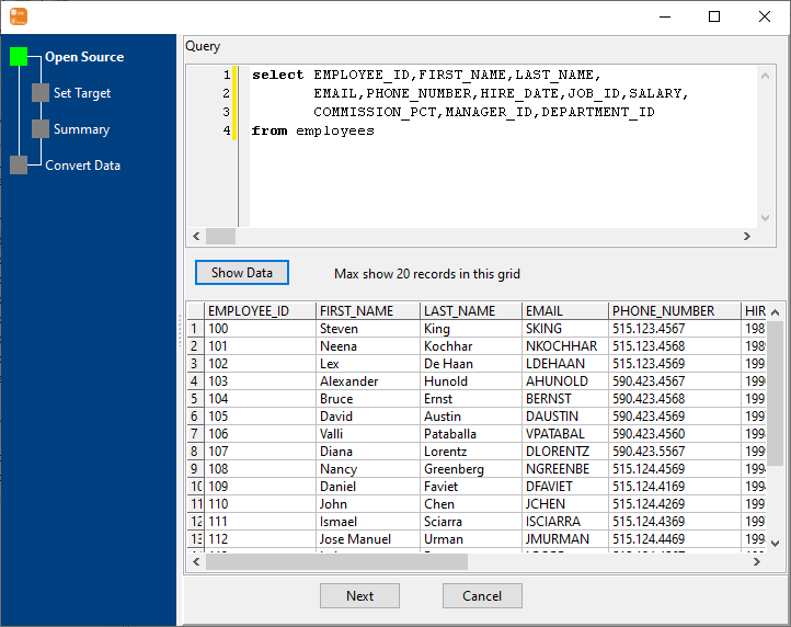 Convert data from SQLite query to MongoDB collection - enter query