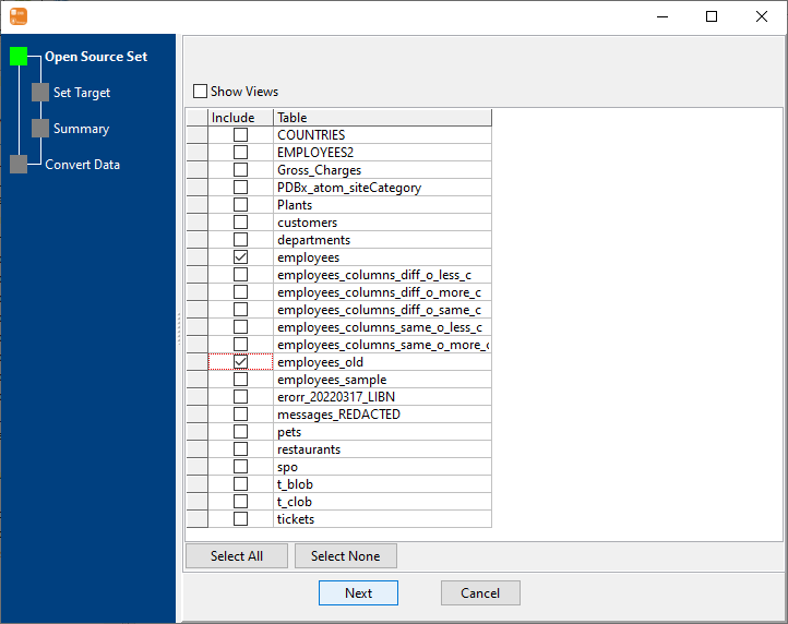 Convert data from multiple SQLite tables to 1 MongoDB collection - select tables