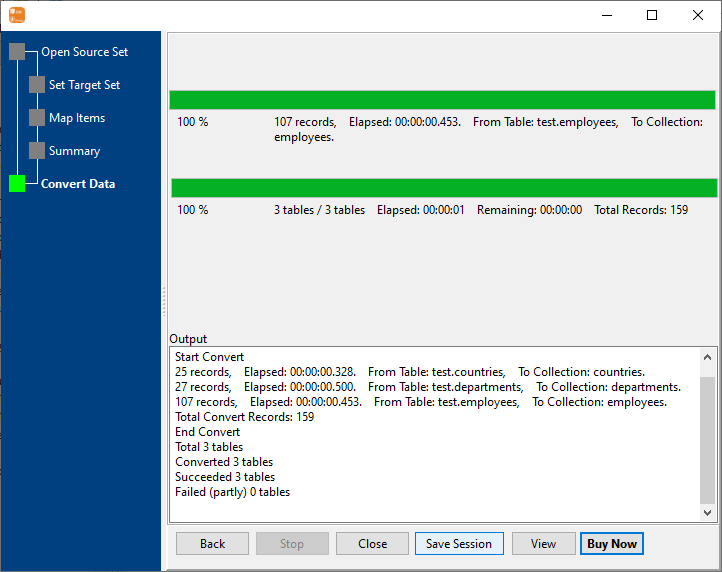 Migrate MySQL to MongoDB - migrate