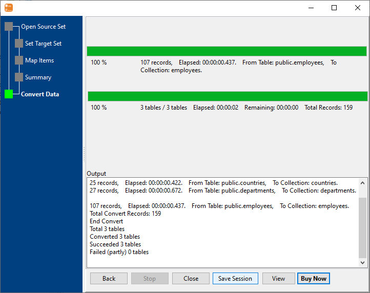 Migrate PostgreSQL to MongoDB - migrate