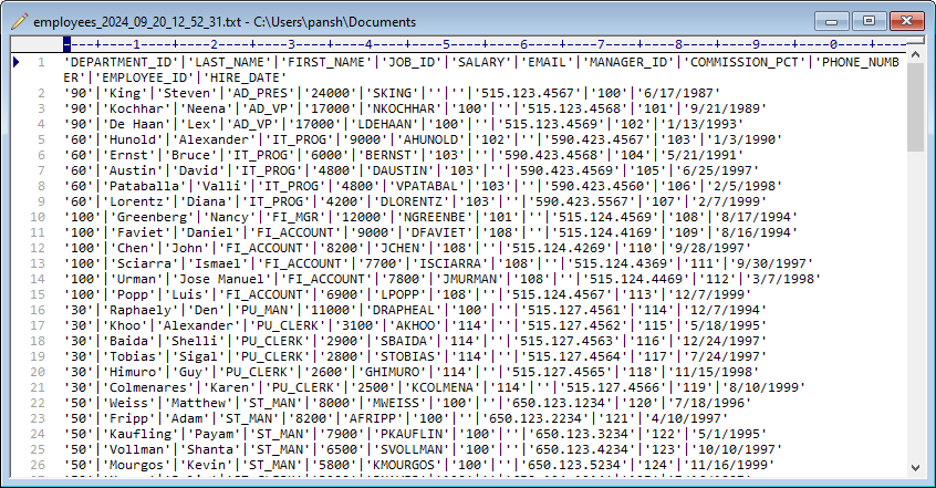 Export data from Access  Table To TXT using template filename with date - view TXT file