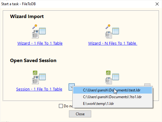 XML to Azure - load session