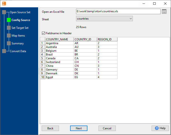 bulk import Excel files into Access  tables - config first file