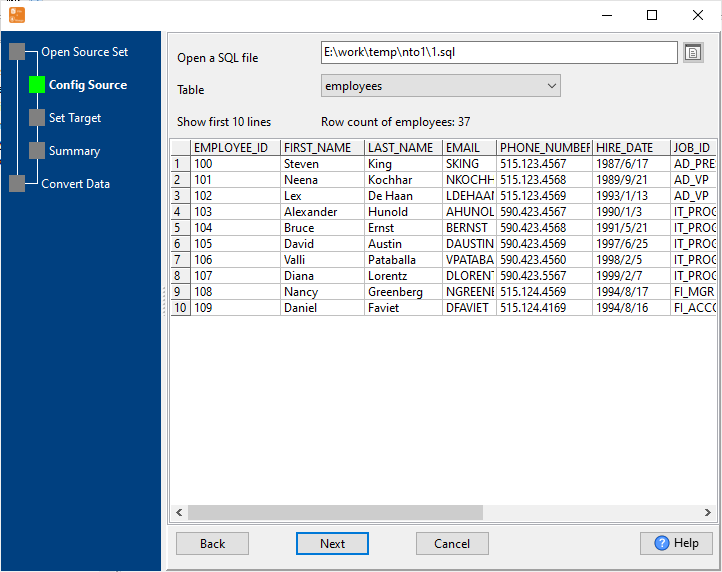 Import multiple SQL Files To 1 MongoDB collection - config SQL file