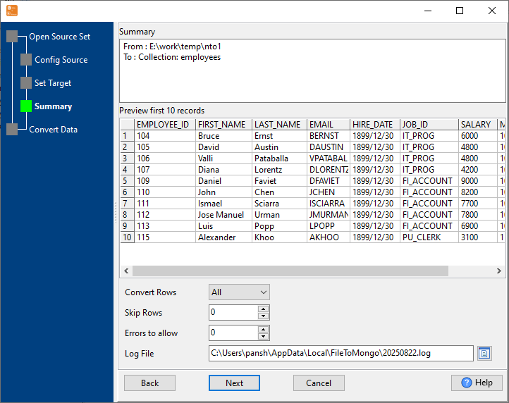 Transfer multiple HTML Files To 1 MongoDB collection - preview