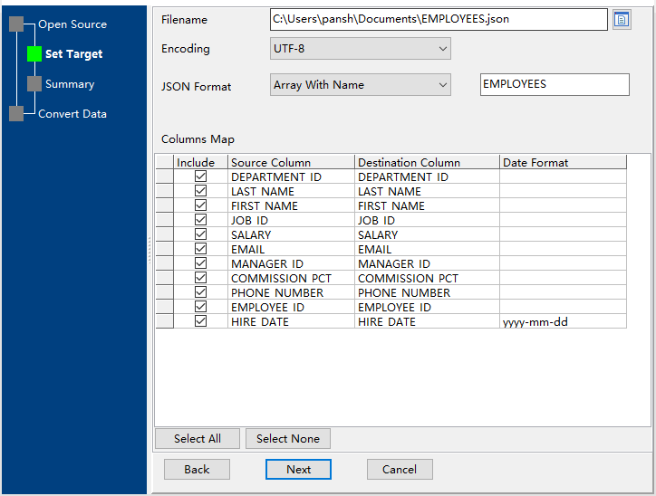 save JSON