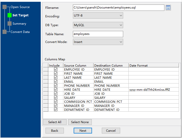 save sql