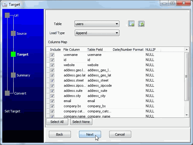 import online RSS feeds to SQLite  - config SQLite  fields