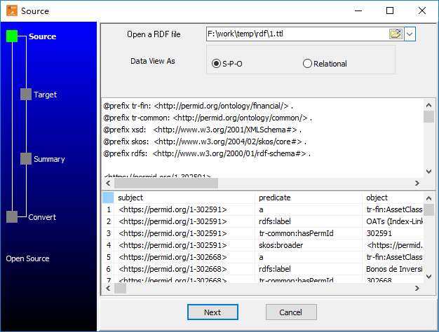 Batch import RDF data To MySQL - select a folder