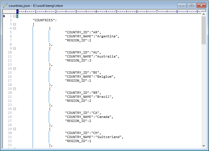 Import JSON files into Redis string keys - view a source JSON file