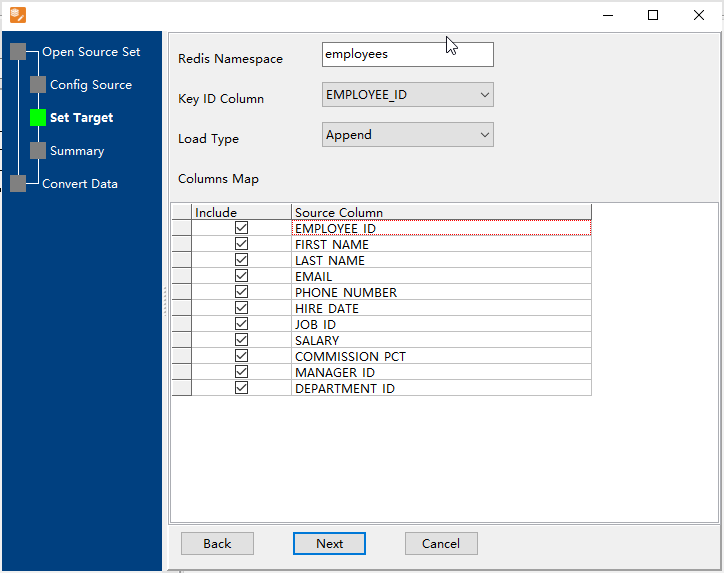 Batch import JSON files into Redis hash keys in same namespace - config destination hash keys namespace