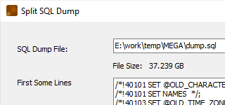 Split Big SQL Dump File to Smaller Files - large file