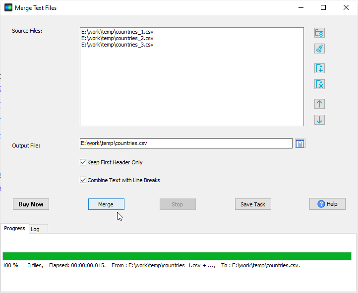 merge csv files