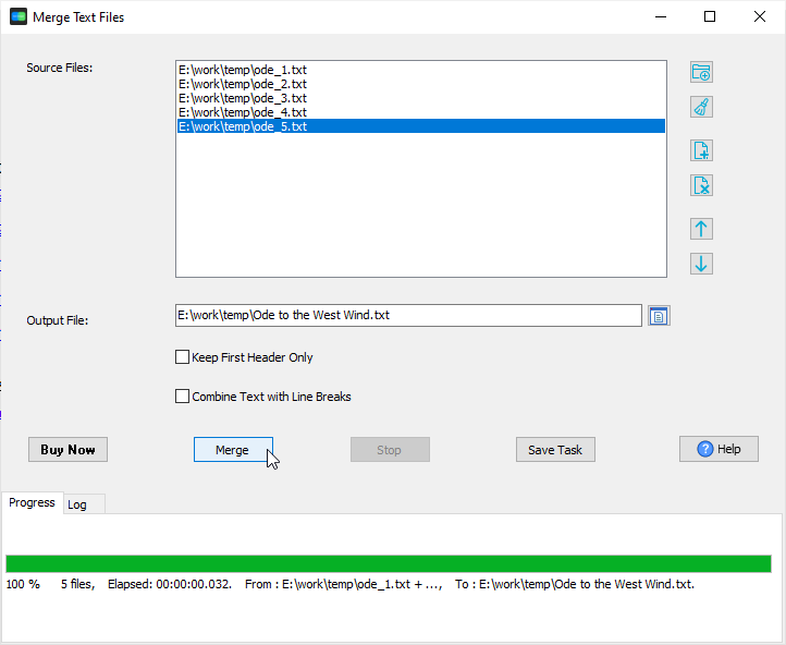 merge text files