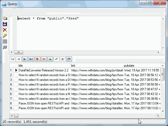 import online RSS feeds to Redshift  - view  Redshift  table